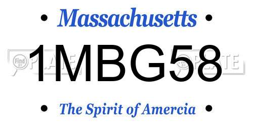 1MBG58 Massachusetts License Plate