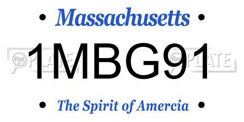 1MBG91 Massachusetts License Plate
