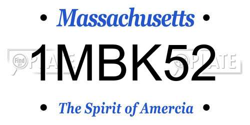 1MBK52 Massachusetts License Plate