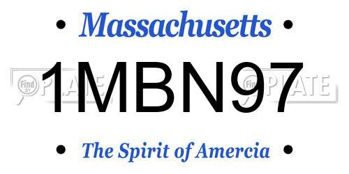 1MBN97 Massachusetts License Plate