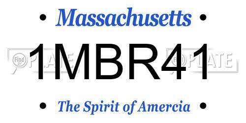 1MBR41 Massachusetts License Plate