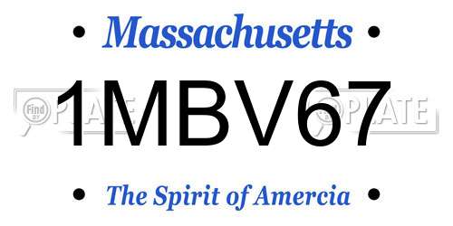1MBV67 Massachusetts License Plate