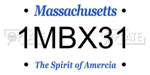 1MBX31 Massachusetts License Plate