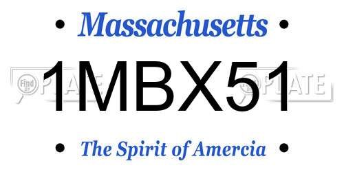 1MBX51 Massachusetts License Plate