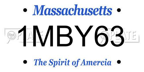 1MBY63 Massachusetts License Plate