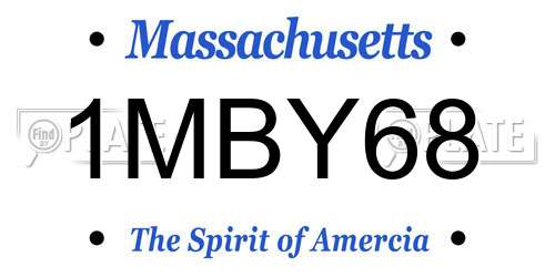 1MBY68 Massachusetts License Plate