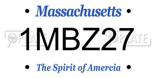 1MBZ27 Massachusetts License Plate