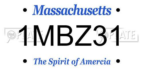 1MBZ31 Massachusetts License Plate