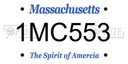 1MC553 Massachusetts License Plate