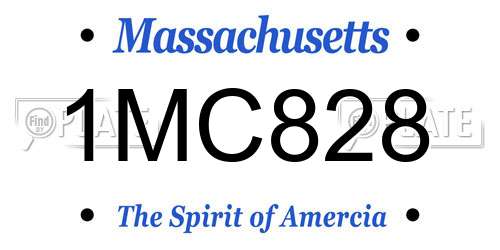 1MC828 Massachusetts License Plate
