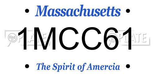 1MCC61 Massachusetts License Plate