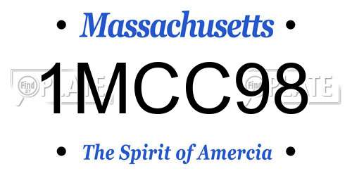 1MCC98 Massachusetts License Plate
