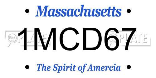 1MCD67 Massachusetts License Plate