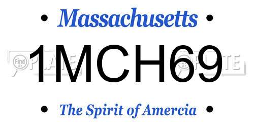 1MCH69 Massachusetts License Plate