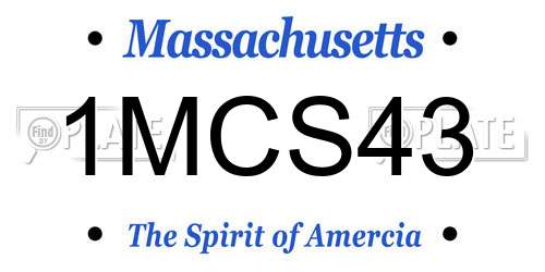 1MCS43 Massachusetts License Plate