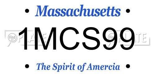 1MCS99 Massachusetts License Plate