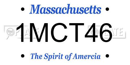 1MCT46 Massachusetts License Plate