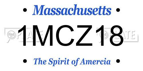 1MCZ18 Massachusetts License Plate