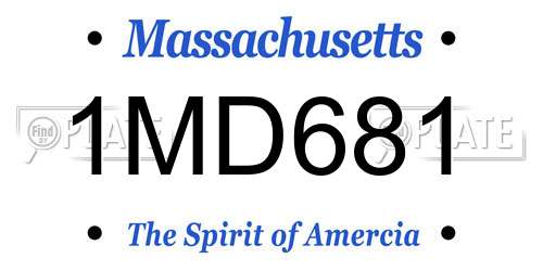 1MD681 Massachusetts License Plate
