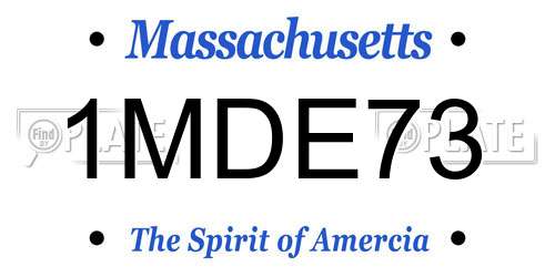 1MDE73 Massachusetts License Plate