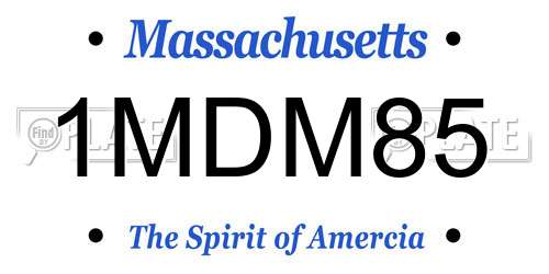 1MDM85 Massachusetts License Plate