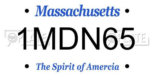 1MDN65 Massachusetts License Plate