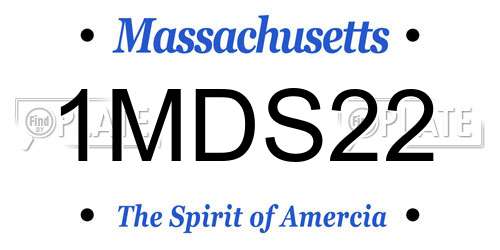 1MDS22 Massachusetts License Plate