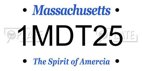 1MDT25 Massachusetts License Plate