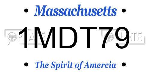 1MDT79 Massachusetts License Plate