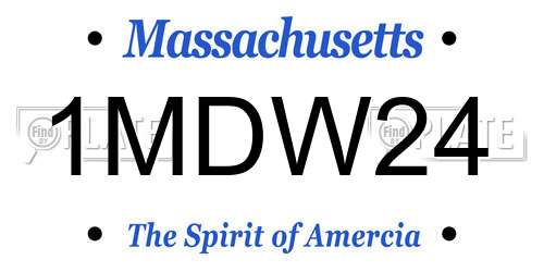 1MDW24 Massachusetts License Plate