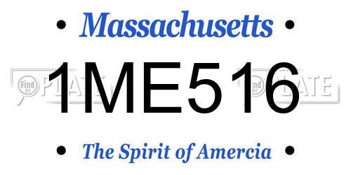1ME516 Massachusetts License Plate