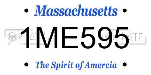 1ME595 Massachusetts License Plate