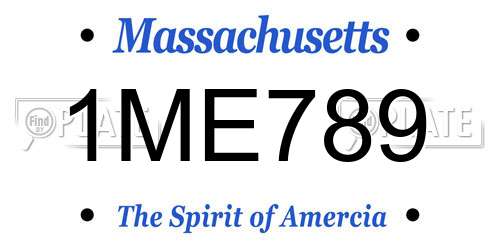 1ME789 Massachusetts License Plate