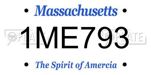 1ME793 Massachusetts License Plate