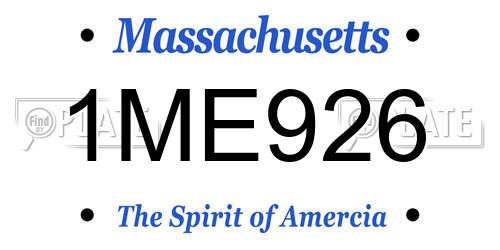 1ME926 Massachusetts License Plate