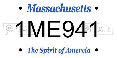 1ME941 Massachusetts License Plate