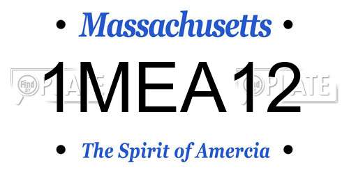 1MEA12 Massachusetts License Plate