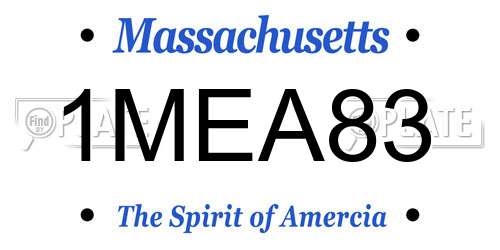 1MEA83 Massachusetts License Plate