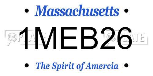 1MEB26 Massachusetts License Plate