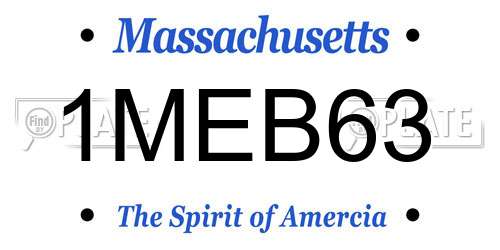 1MEB63 Massachusetts License Plate