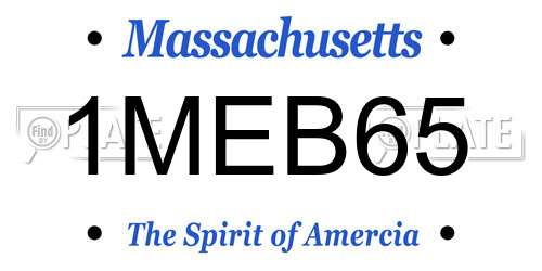 1MEB65 Massachusetts License Plate