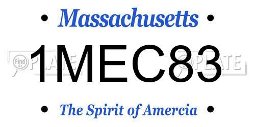 1MEC83 Massachusetts License Plate