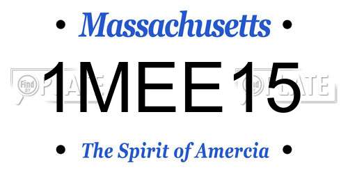 1MEE15 Massachusetts License Plate