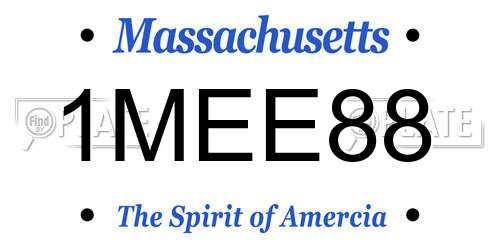 1MEE88 Massachusetts License Plate