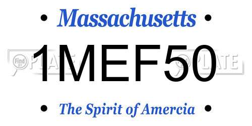 1MEF50 Massachusetts License Plate