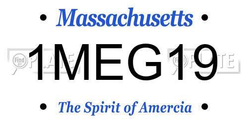 1MEG19 Massachusetts License Plate