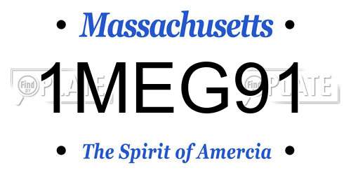 1MEG91 Massachusetts License Plate