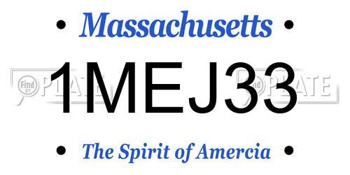 1MEJ33 Massachusetts License Plate