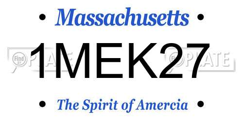 1MEK27 Massachusetts License Plate