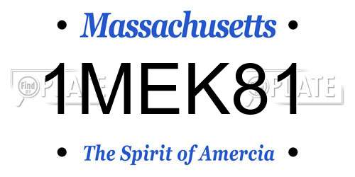 1MEK81 Massachusetts License Plate